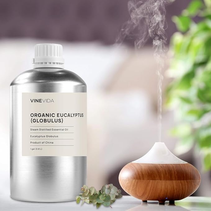 VINEVIDA Organic Eucalyptus Essential Oil - Gallon Organic Eucalyptus Oil Undiluted - Bulk Gallon Essential Oil for Soap Making