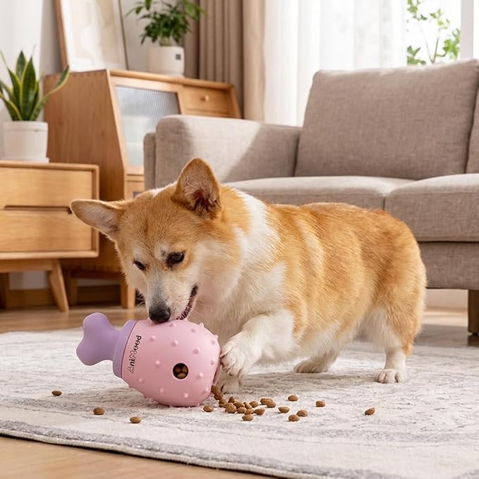 Dog Toys Silicone Dog Chew Toys Slow Feeder that Supports Healthy Eating Interactive Dog Puzzles Chicken Leg Shaped Treat Dispensing Dog Toys for Small and Medium Dogs
