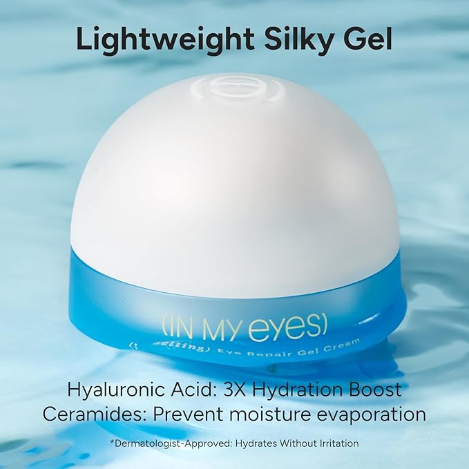 In My Eyes Eye Repair Gel Cream - Under Eye Cream with Caffeine & Lutein, Anti-Wrinkle and Firming, Treatment to Reduce Dark Circles, Fine Lines & Puffiness, 0.5 oz.