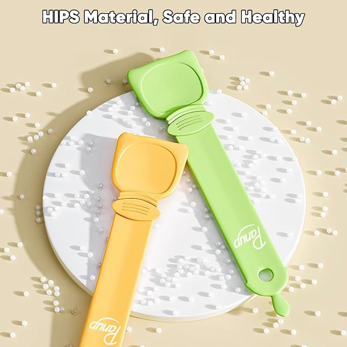 Panup Cat Strip Feeder - 3 Colors Cat Stripe Squeeze Spoon, Treat Feeding Wet Spoons, Cat Food Treat Spoon Dispenser for Pet, White, Green, Yellow