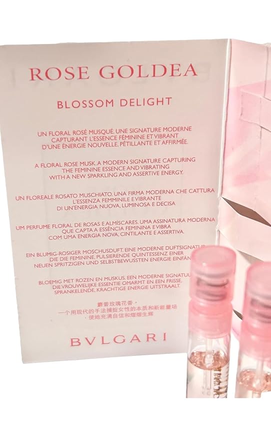 BVLGARI Sample Perfume Rose Goldea Blossom Delight EDP Spray Sample Vials1.5 ml / 0.05 Fl Oz Women Perfume Set of 3