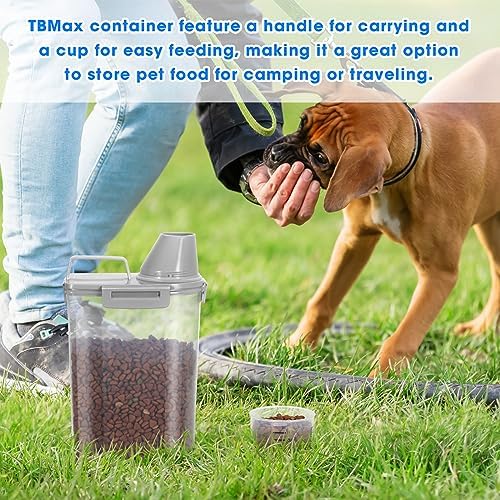 TBMax Pet Food Storage Containers 2 Pack 8-10 Lbs Airtight Dog Food Container Dispenser with Large Spout & Portable Handle, Travel Dog Treat Cat Food Storage Bin Bird Seed Container