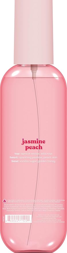 eos Cashmere Body Mist, Jasmine Peach, Body Spray for Women, Hair Mist, Floral Perfume, Moisturizing, Hyaluronic Acid, Glycerin, Vegan, Cruelty-free, 6 fl oz
