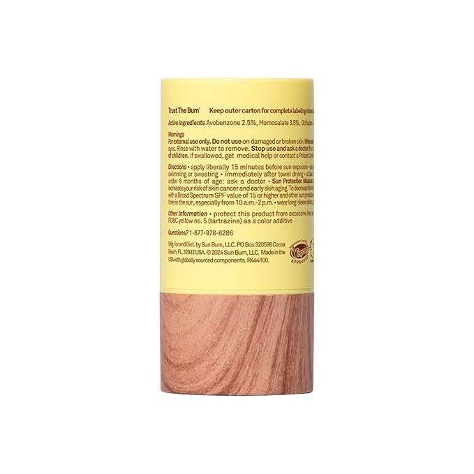 Sun Bum Original SPF 40 Face and Body Sunscreen Stick - Water resistant Broad Spectrum Facial Sunscreen - Hawaii 104 Act Compliant (Made Without Octinoxate & Oxybenzone) - Travel Size - 0.7 oz