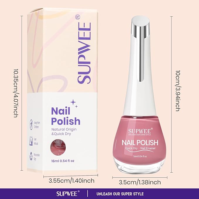 Sheer Nude Quick Dry Nail Polish, 16ml Air Fast Dry Regular Nail Polish Lacquer High Glossy Fall Finger Nail Manicure DIY Nail Art Salon Gift for Women Girl