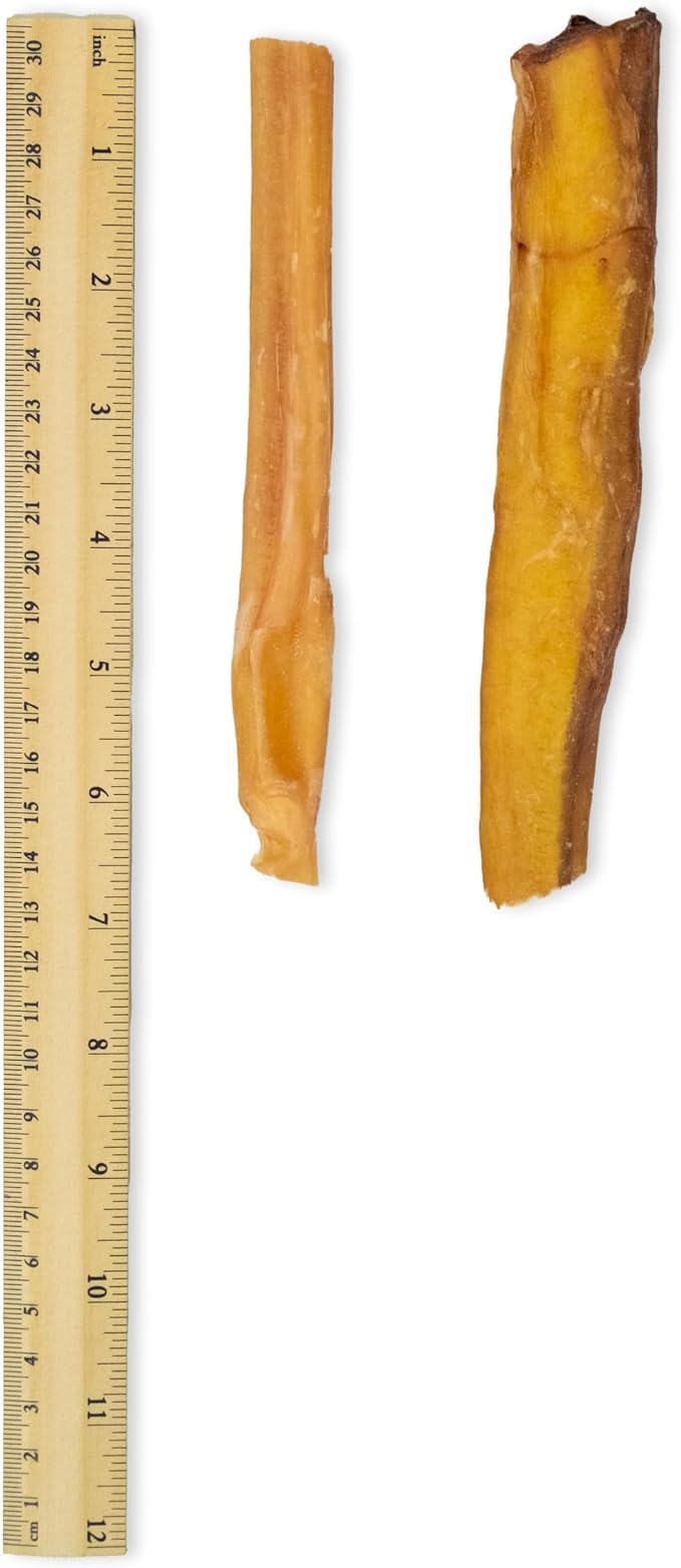GigaBite Bully Sticks for Dogs All Natural Beef Pizzle Dog Chews, Odor & Rawhide Free Dog Treats, Long Lasting High Protein Chews Digestible Dental Dog Treat - Sticks (Regular 6"), 1 Pound