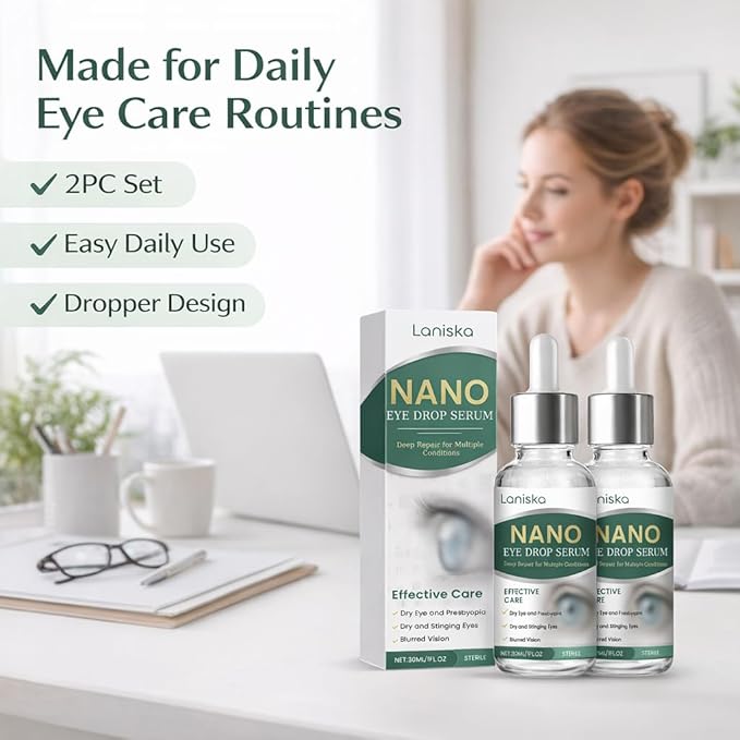 Eyes Optifusion Drops, Herbionyx Nano Drop Serum with Lutein, Vitamin C/E. 2pcs