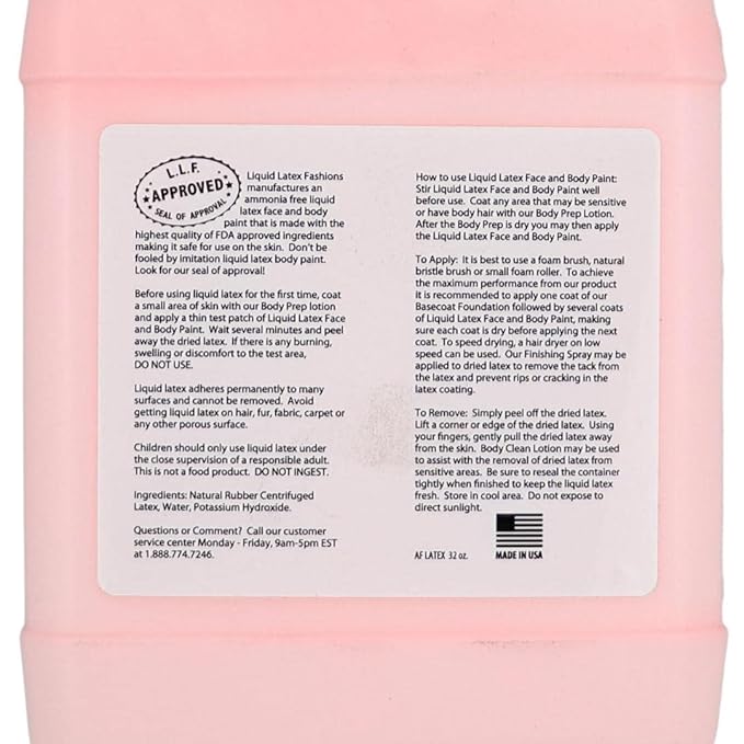 Pink 32 Oz - Liquid Latex Body Paint, Ammonia Free No Odor, Easy On and Off, Cosplay Makeup, Creates Professional Monster, Zombie Arts
