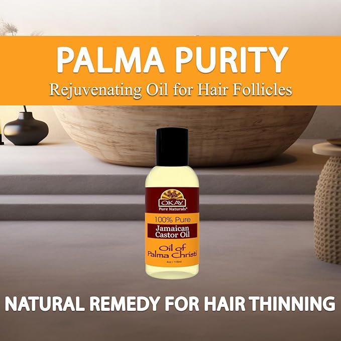 OKAY | Jamaican Castor Oil | For All Hair & Skin Types | Soothe Scalp & Skin | Grow Strong Healthy Hair | 100% Pure | 4 oz