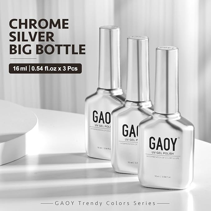 GAOY Gel Nail Polish Kit, 3 Colors 16ml White Jelly Magenta, Soak Off UV Gel Polish Set - Rose Quartz