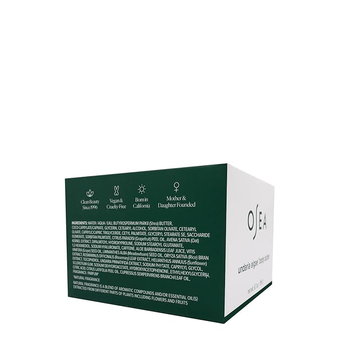 OSEA Undaria Algae™ Body Butter 6.7 oz - For Dry Skin - Ultra Hydrating Whipped Shea Butter + Ceramides - Vegan Skincare & Clean Bodycare - Thick Body Cream - For Extremely Dry Crepey Skin (Pack of 2)