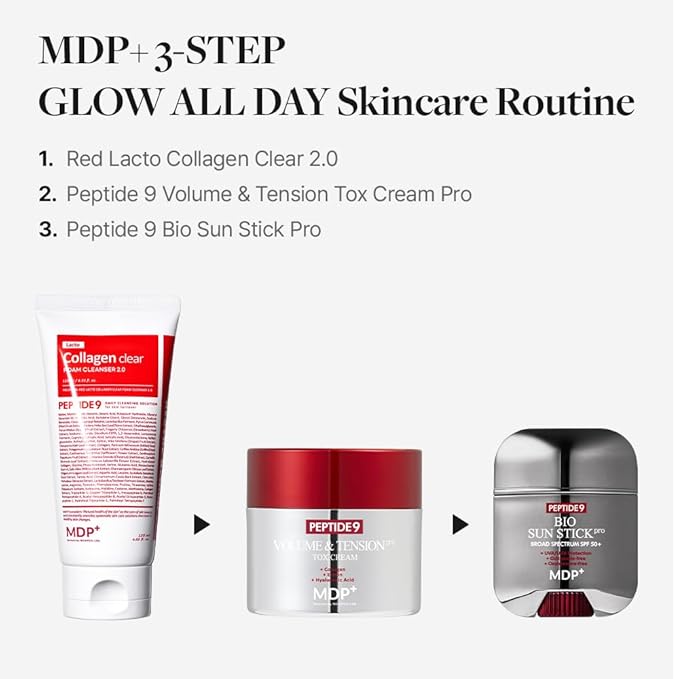 MDP+ Peptide 9 Bio Sunstick Pro | Korean Sunscreen Stick SPF 50+, Lightweight, Non-Greasy Broad Spectrum UV Protection for Face & Body
