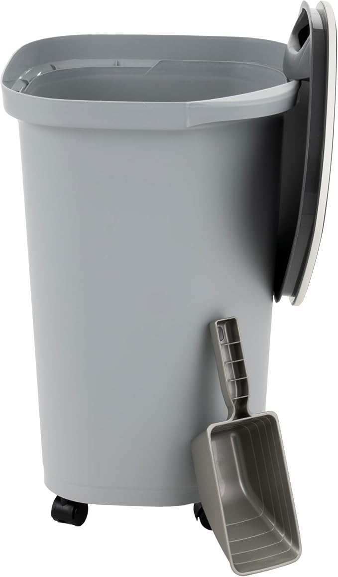 IRIS USA Dog Food Storage Container, Up to 25 lbs, Gray/Dark Gray