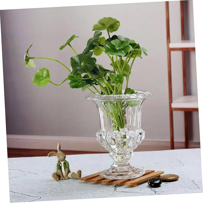 Glass Votive Holder 2 Pcs Glass Vase Ceramic Decor Tabletop Plant Stand Floor Vases Clear Vase for Flowers Home Ornament Transparent Household Flower Planter Air
