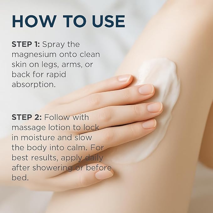 Magiva Magnesium Oil Spray 12 oz + Body Massage Lotion Set 8 oz, Pure Topical Magnesium with Aloe Vera, Supports Muscle Relaxation & Joint Comfort &Everyday Body Care