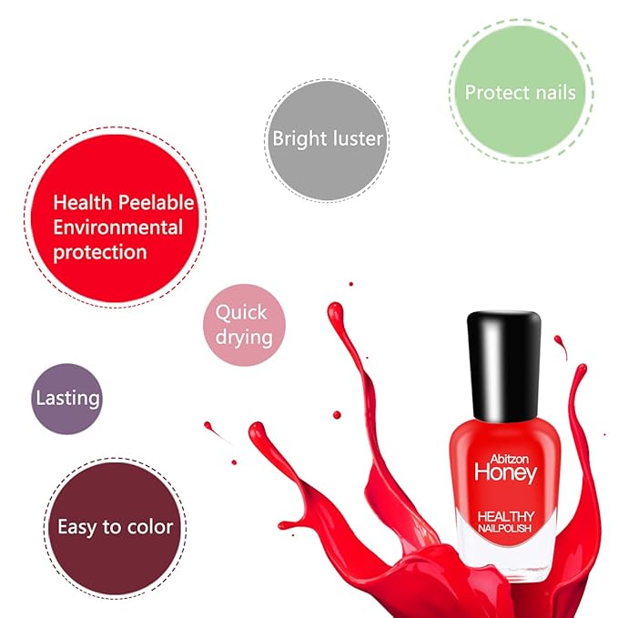 New Nail Polish Set (10 Bottles) Non-Toxic Eco-Friendly Easy Peel Off and Quick Dry Water Based Nail Polish