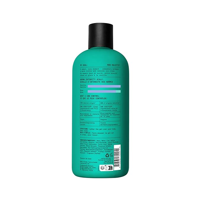 cleanjourney Moisturizing Body Wash, Niacinamide & Glycerin, Hydrating Shower Gel, EWG Verified, Vegan, Cuddle Me Sweetly, 16 Fl Oz