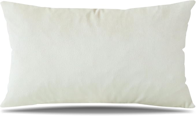 Artscope Luxury Velvet Pillow Covers Super Soft Decorative Square Throw Pillow Covers Case Cushion Covers for Sofa Couch Bedroom Car Decor 12x20 Inch Cream White