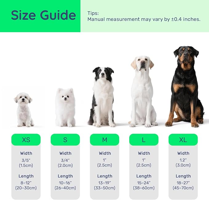Dog Collar for Large Dogs with Smart QR Tags
