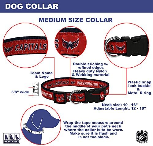 NHL Washington Capitals Collar for Dogs & Cats, Medium. - Adjustable, Cute & Stylish! The Ultimate Hockey Fan Collar!