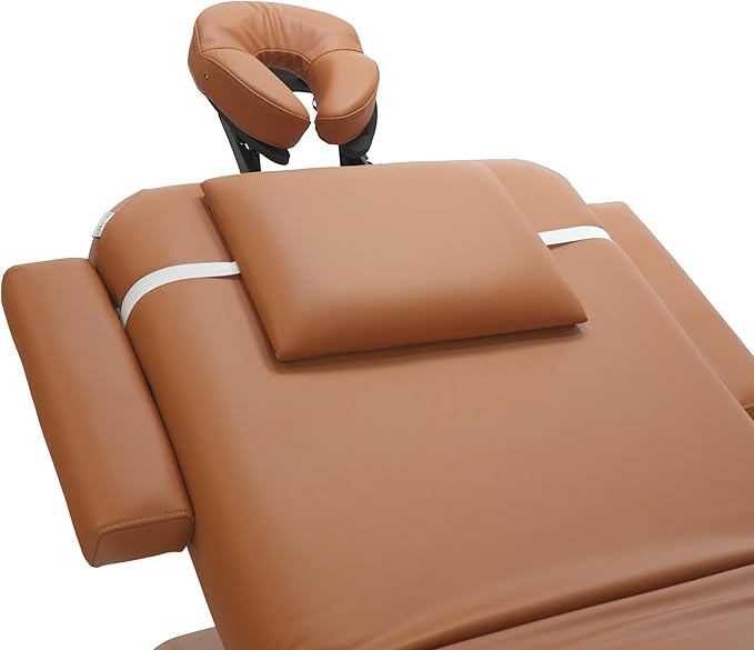 SKINACT Milo 3.0 Motor (with Independent Leg Adjustment) Electric Massage & Facial Bed/Table Camel top and Dark Brown Base