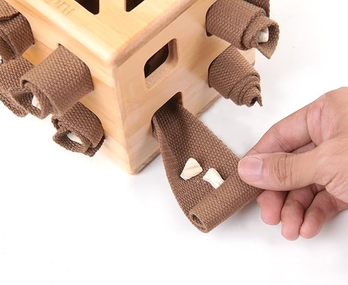 Wooden Snuffle Cube Toys: Interactive Dog Puzzle Toy, Mental Stimulation & Treat Dispenser for Small to Large Dogs