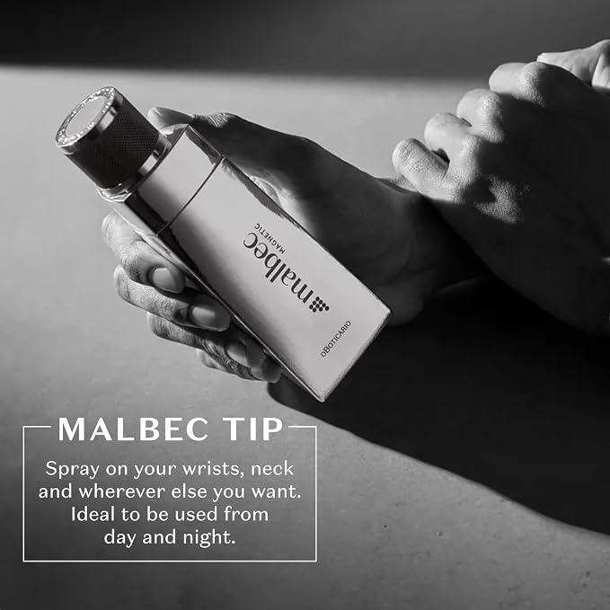 Malbec Magnetic Eau de Toilette By O Boticario, Cologne For Men, Long-Lasting Men's Fragrance, French Oak Barrel-Aged Red Wine & Woody Fruity Scent, 3.3 Ounce