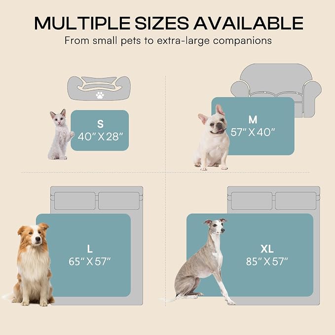 Luciphia Waterproof Dog Blanket for Large Dogs Cats Soft Reversible Fleece | Puppy Pet Blanket, Indoor Cats, Washable Cute Cozy Throw, Bed Cover, Couch Furniture Protector Gift(85" x 57", Blue)