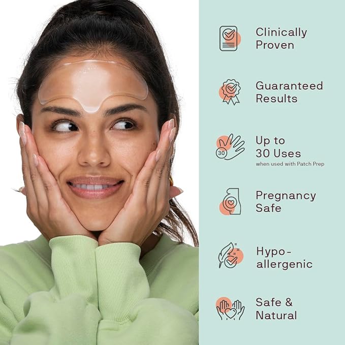 Dermaclara Silicone Patch Eyes & Forehead Kit - Anti-Wrinkle Face Patches for Frown & Smile Lines, Reusable Overnight Silicone Wrinkle Pads, Up to 30 Uses - 4 Eye & Mouth, 1 Forehead