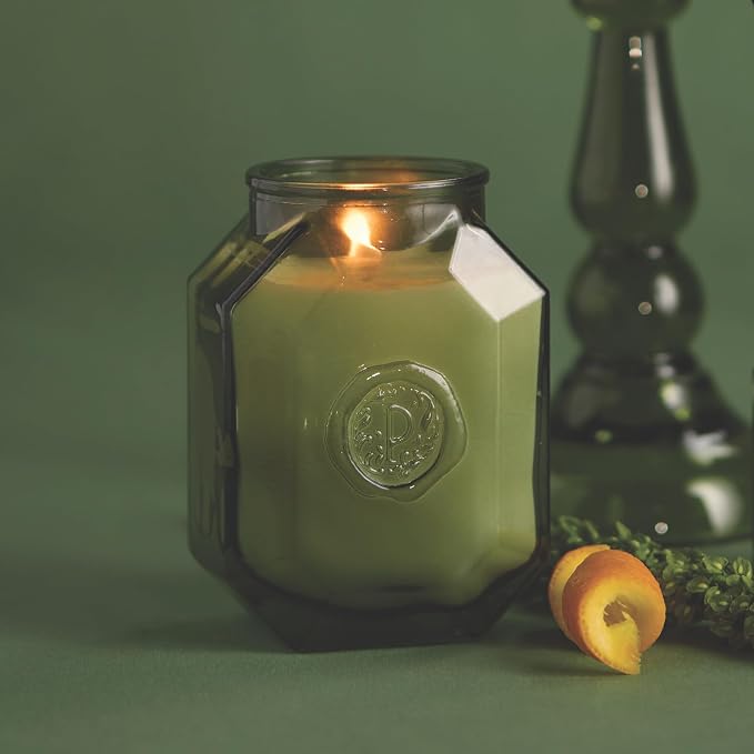 Paddywax Botanica Scented Candle with Lid in Reusable Embossed Glass Jar, Clean-Burn Soy Candle with Approx. 56 Hour Burn Time, Wild Neroli, 8 oz