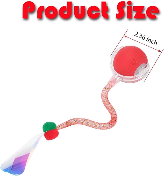 Speed 2.0 Tail Interactive Cat Toys for Indoor Cats, Moving Cat Toy | Chirping & Motion Activate Cat Toy, Smart Kitten Toys Rolling Ball Moving Ball, Electric Dog Cat Ball for Enrichment Exercise