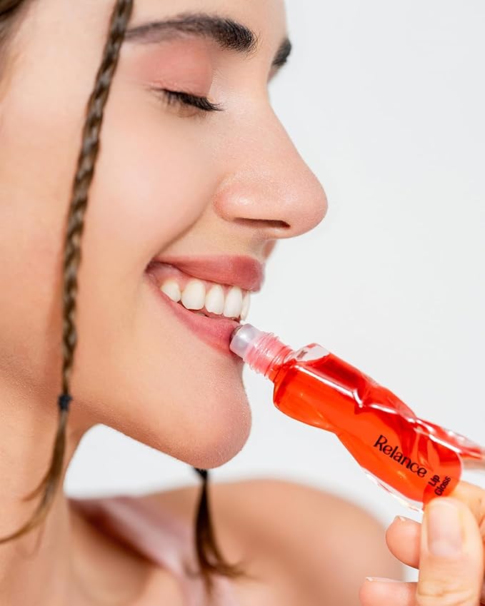 Relance Premium Lip Gloss, Red, Moisturizing Formula with Shine Effect, 10 ml