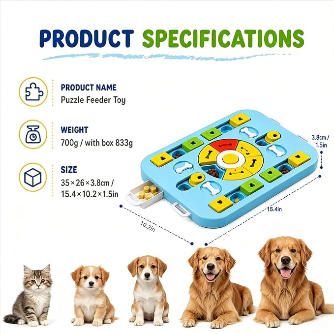 Interactive Cat Puzzle Toy, Maze Slow Feeder, 15.4 in
