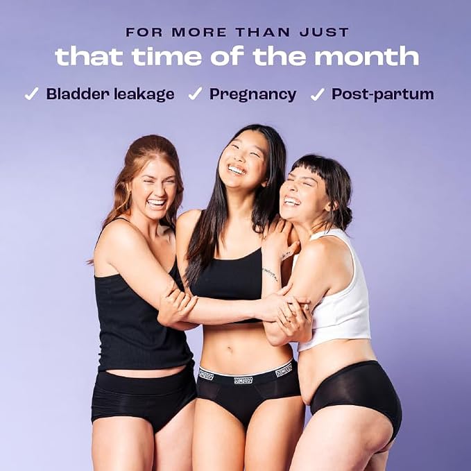 Bambody Absorbent Hipster for Light Flow, Sporty Period Panties for Women & Teens - Comfortable & Soft Protective Active Wear