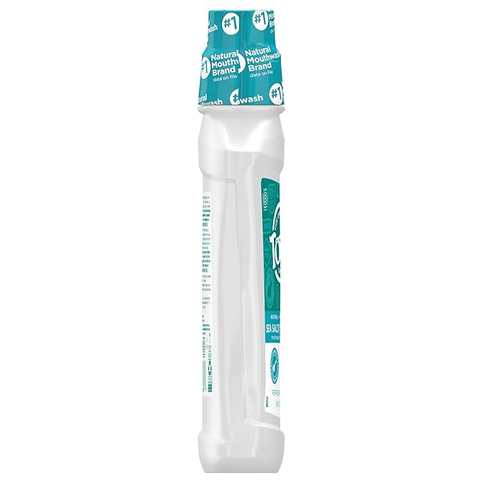 Tom's of Maine Sea Salt Natural Alcohol-Free Mouthwash, Refreshing Mint, 16 Fl Oz (Pack of 3)