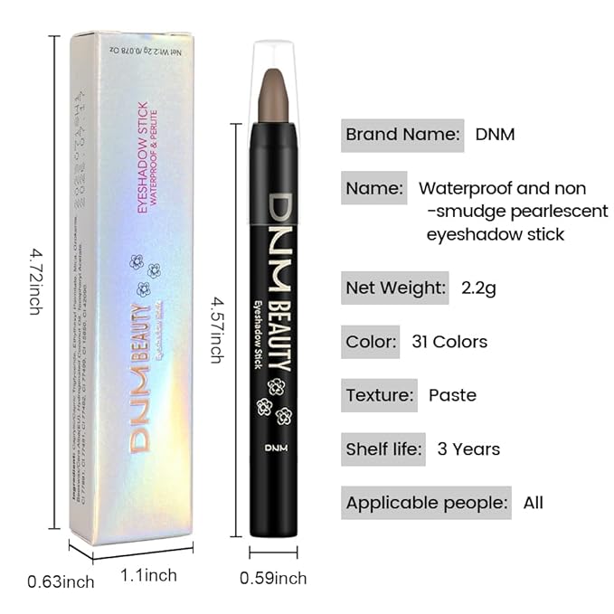 evpct Black Cocoa Matte Cream Eye Shadow Sticks Brightener Pencils for Women, Black Cocoa Silky Eyeshadow Applicator Stick Pen Waterproof, Blendable Crease-Proof Stick Eyeshadow Matte Eye Makeup 77