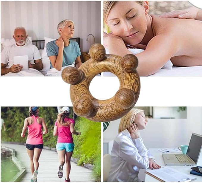 OULIGET Wood Therapy Abdominal Massage Tools,Lymphatic Drainage Massager, Body Sculpting Scraping Tools for Muscle Pain Relief, Anti Cellulite, Body Contouring and Shaping
