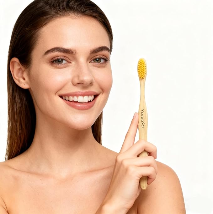 Ycquaser 8 Pack Bamboo Toothbrushes - Soft Bristles, BPA Free, Eco-Friendly Natural Wooden Toothbrushes for Adults & Family, Zero Waste Compostable Handle