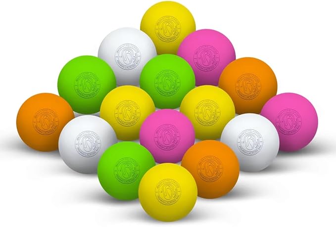 Signature Lacrosse Ball Set - Packs of 2, 4, 8, 12, and 100 - No Chemical Smell Massage Balls, Myofascial Release Tools, Back Roller, Muscle Knot Remover