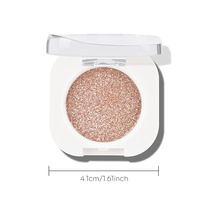 KYDA 2 Colors Single Glitter Eyeshadow, Champagne Glow Eyeshadow, Shimmer Pearl Eyes Shadow, Ultra-fine Lightweight Powder, Sparkling Pressed Eye Shadow, Moonstone+Weaving Maid