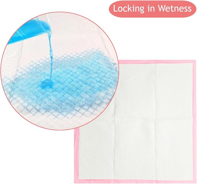 Puppy Pee Pads Pink 400 Count 22x22 Inch Dog Potty Training Pads | Leak-Proof Quick Absorb 6-Layer Design for Pet Pissing Weewee Training, Ideal for Puppies, Cats, Rabbits and Guinea Pigs