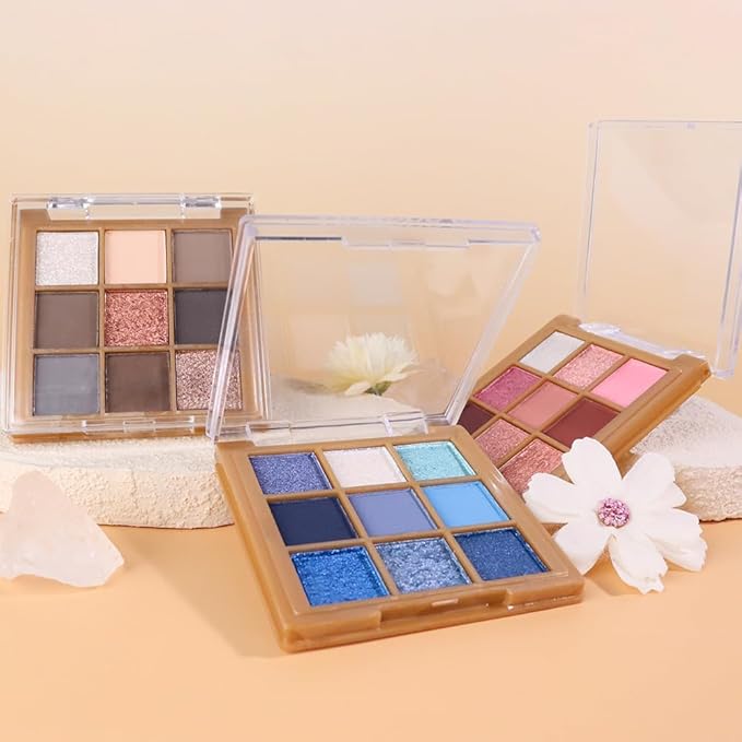 Matte Sparkling Eye Shadow Palette,Neutral Nude Smoky Glitter Powder Eyeshadow for Older Women,High-Pigment Eye Makeup, Naturing-Looking Travel Size Makeup Pallete (Matte Glitter-Pink)