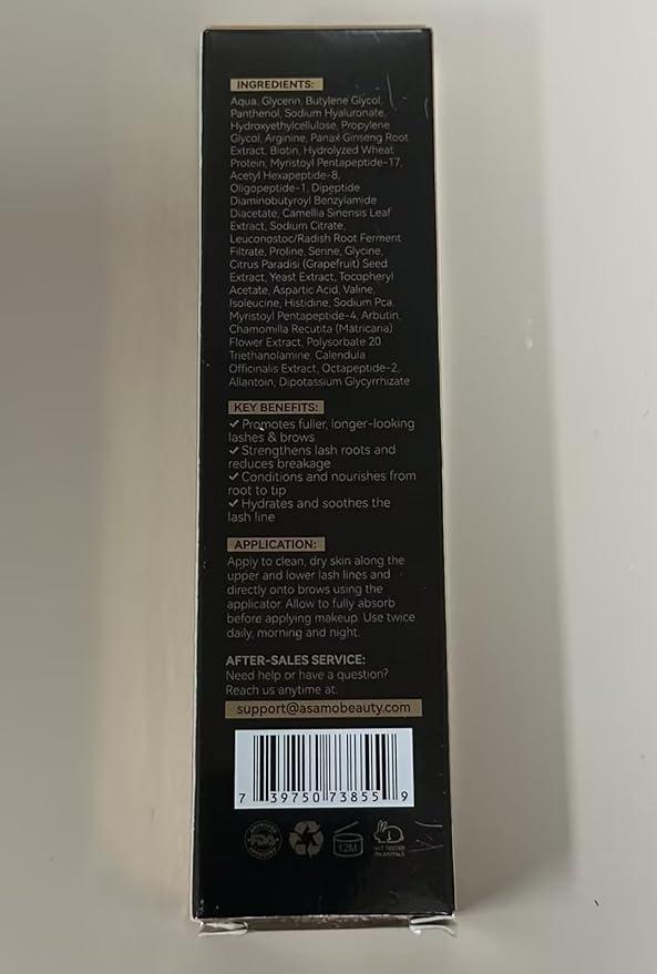 Eyelash & Eyebrow Growth Serum-2-in-1 Lash & Brow Enhancer for Longer, Thicker, Fuller Looking Lashes - Advanced Peptide Formula, Vegan & Cruelty-Free, Safe for Sensitive Eyes - 3ml (Carbon Gold)