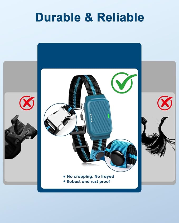 Shock Collar for Dogs, Dog Training Collar with Remote Control | IP67 Waterproof Receiver, Beep, Vibration, Safe Static Modes, Rechargeable,Adjustable Fit for 15–110 lb Dogs