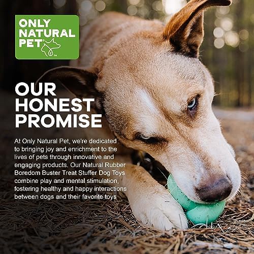 Only Natural Pet Rubber Boredom Buster Treat Stuffer Dog Toys - Interactive Stuffable Feeder Dispenser Fillable Durable Play Puppy Medium Large XS Chew Pup Hide Holder Easy Refill -TreatKnot/Teal