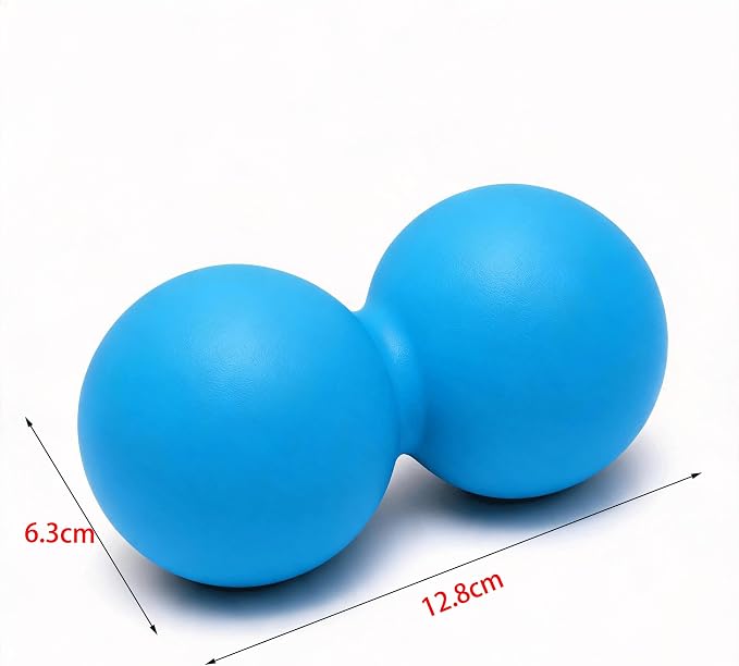 Silicone Peanut Massage Ball—Double-Sided Hockey-Shaped Yoga Ball and Physical Therapy Exercise Ball—A deep-tissue massage tool for myofascial release, muscle relaxation, and acupressure therapy