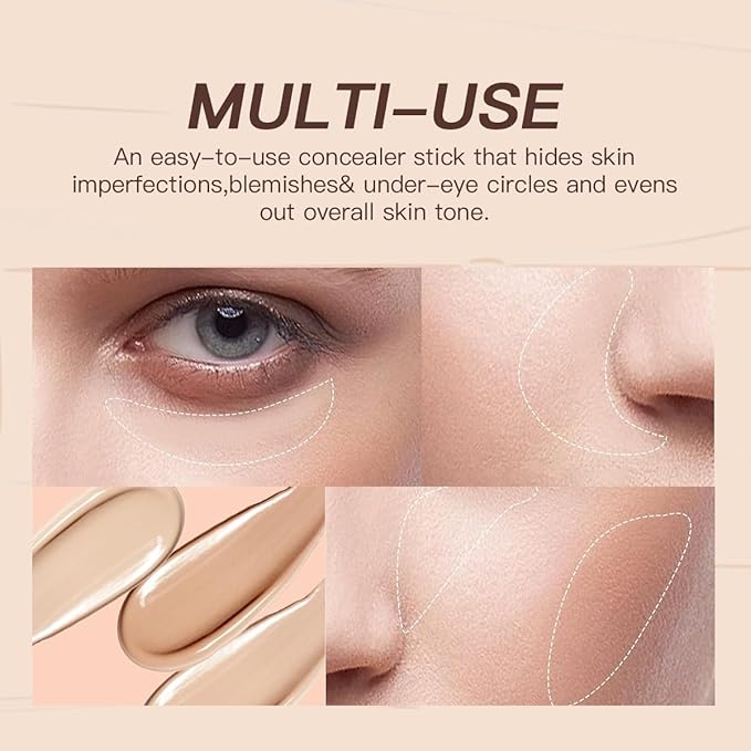 USHAS 2PCS Concealer Makeup, Lightweight, Full Coverage, Long Lasting, Conceals, Matte Liquid Foundation for Face, Eye, and Acne Scar Cover (S8, 2PCS)