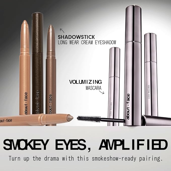 about-face Volumizing Mascara – Jet Black | Clean, Vegan, Cruelty-Free | Amplifies, Lengthens & Lifts Lashes | Smudge-Proof, Flake-Free Formula | 0.43 oz