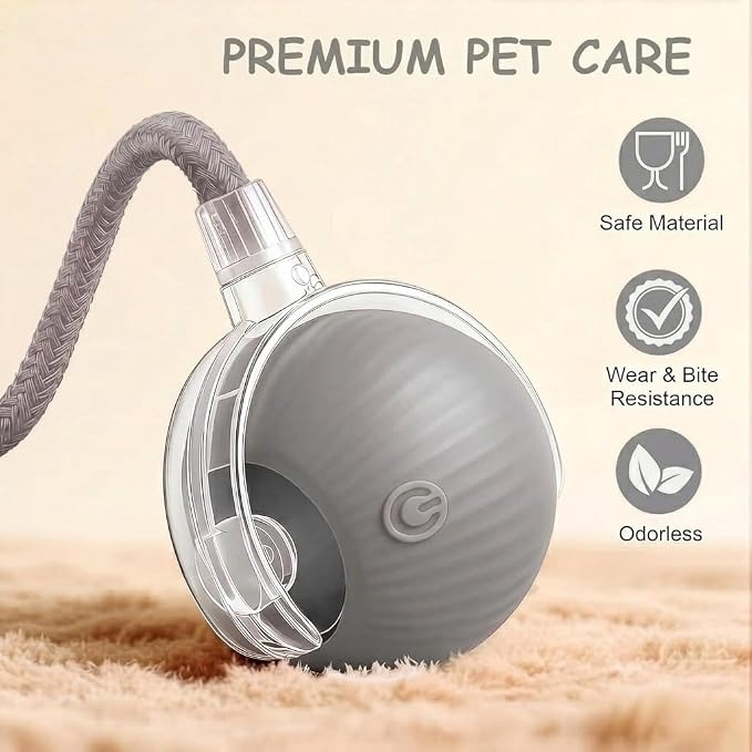 Interactive Cat Toy Automatic Moving Ball, Indoor Cats, Rechargeable, Gray