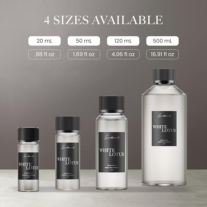 Scentiment Diffuser Oil - White Lotus | Aromatherapy Home Fragrance | Inspired by 5-Star Hotels | Luxurious Scent with Notes of Wild Fig, Vetiver, Almond, Sandalwood (500 mL)